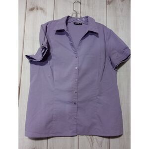 Apt 9 Shirt Ladies Extra Large Lavender Capped‎ Sleeve Button Front